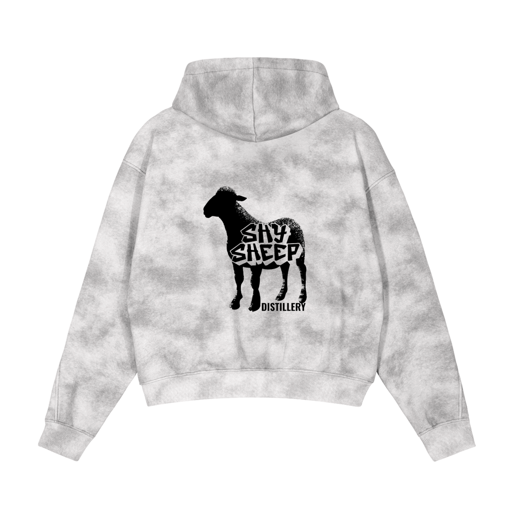 Dirty Washed Zip-Up Fleece Hoodie