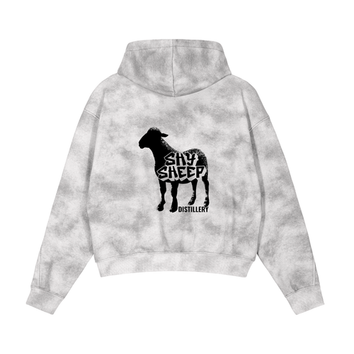 Dirty Washed Zip-Up Fleece Hoodie