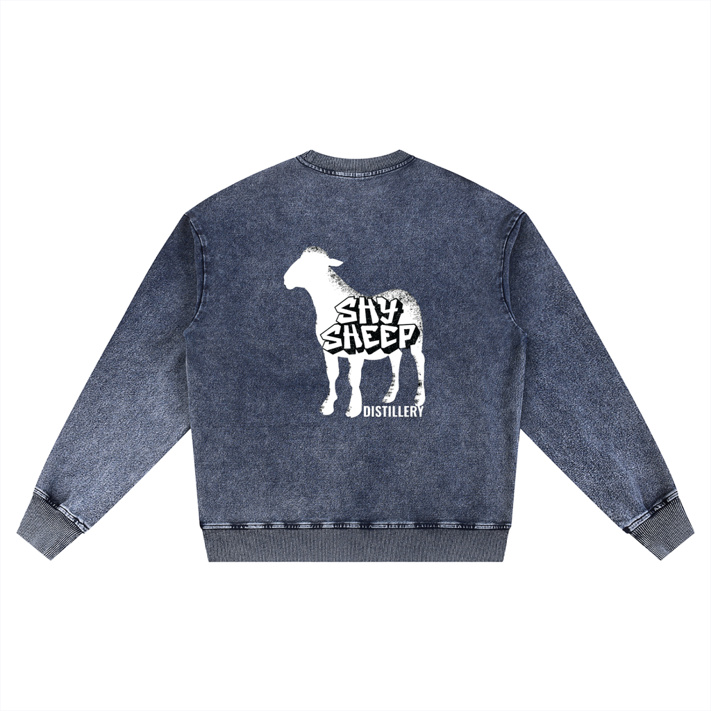 Snow Wash Oversized Crewneck Sweatshirt
