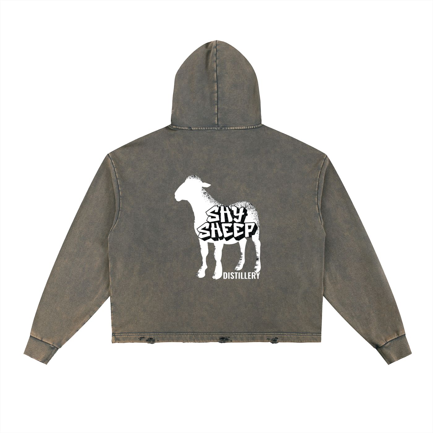 Vintage Washed Frayed-Hem Hoodie