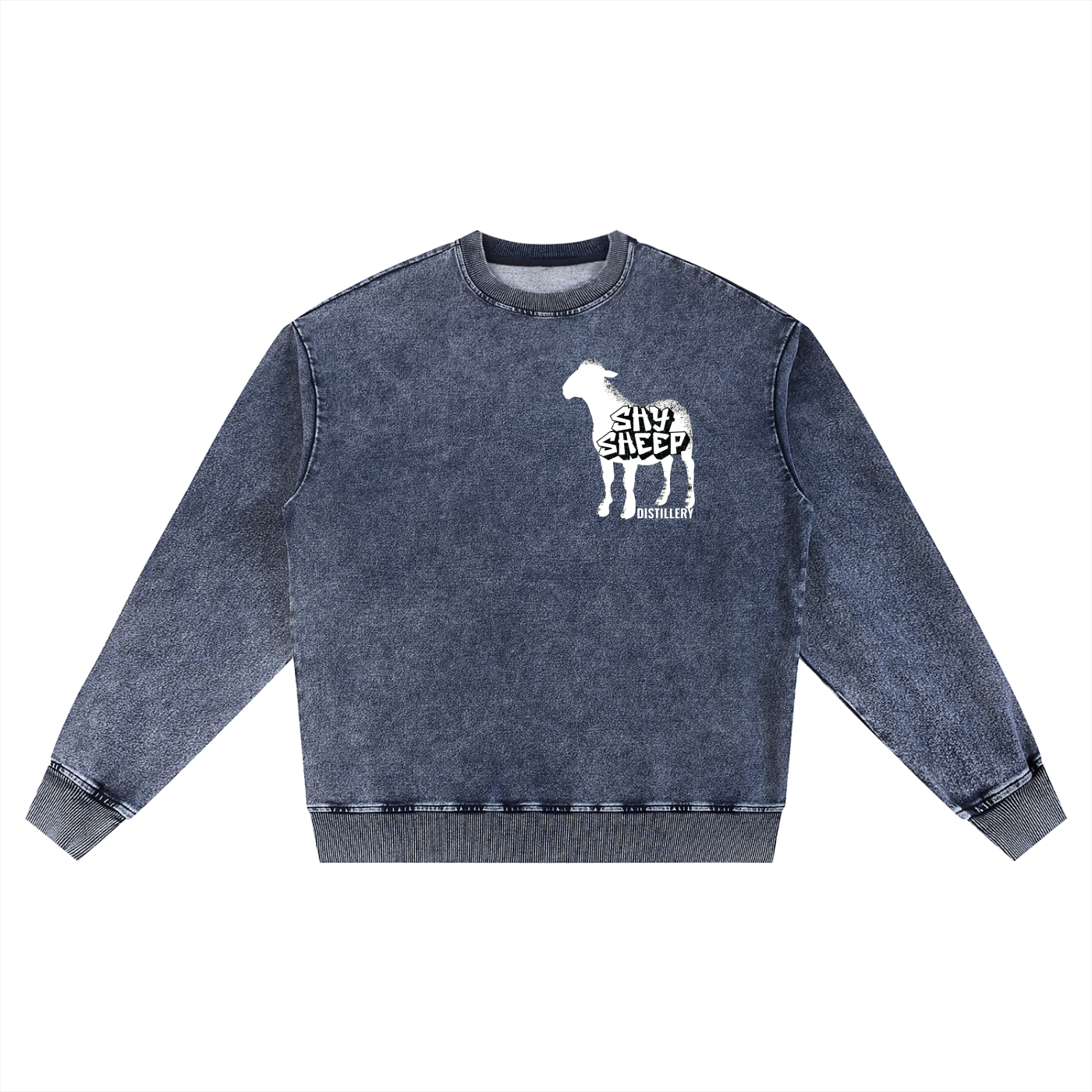Snow Wash Oversized Crewneck Sweatshirt