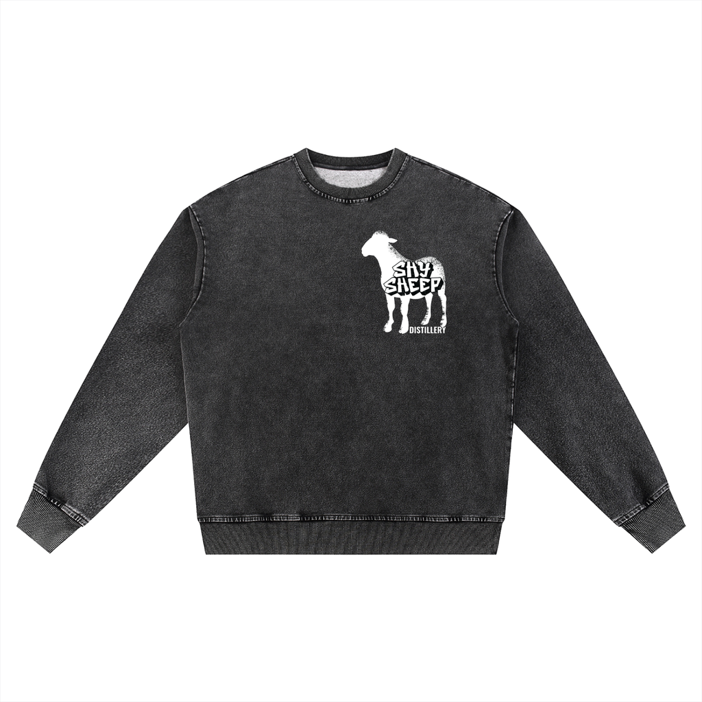 Snow Wash Oversized Crewneck Sweatshirt