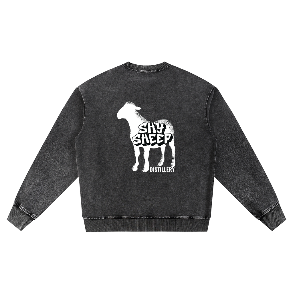 Snow Wash Oversized Crewneck Sweatshirt